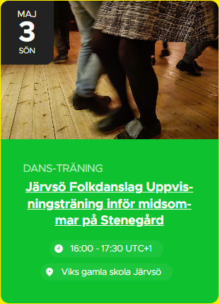 Exempel hur det ser ut i evenemangskalender